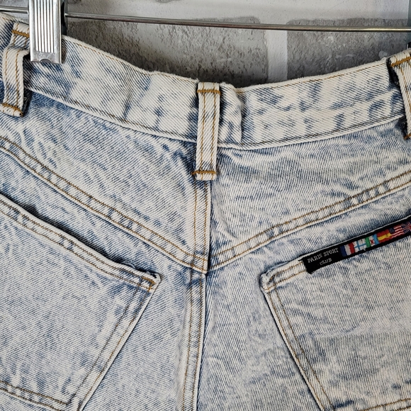 Paris Sport Club Vintage Acid Washed Cut Off Jean Shorts 80's Women's Size 5 - Picture 13 of 14
